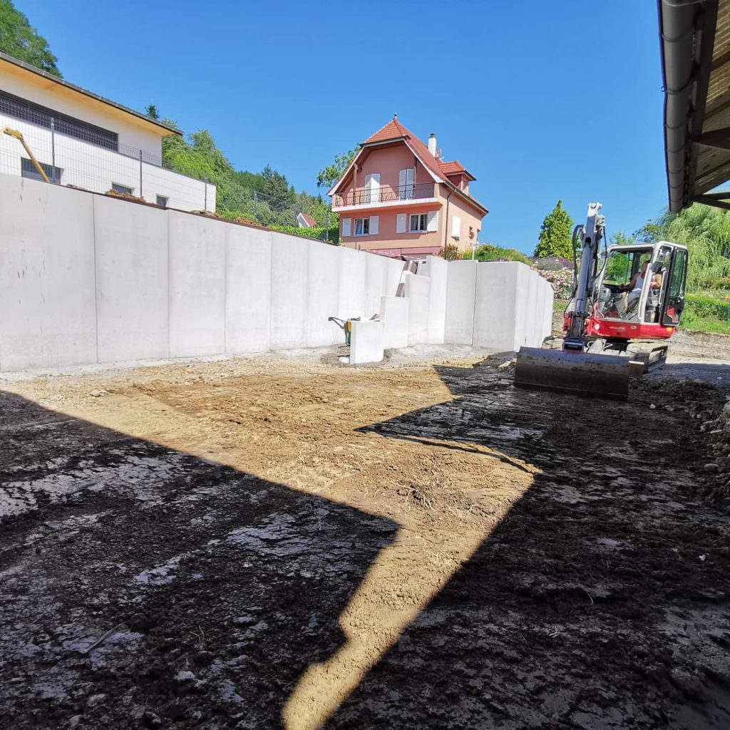 Terrassement et démolition à Hirtzbach — pendant le chantier